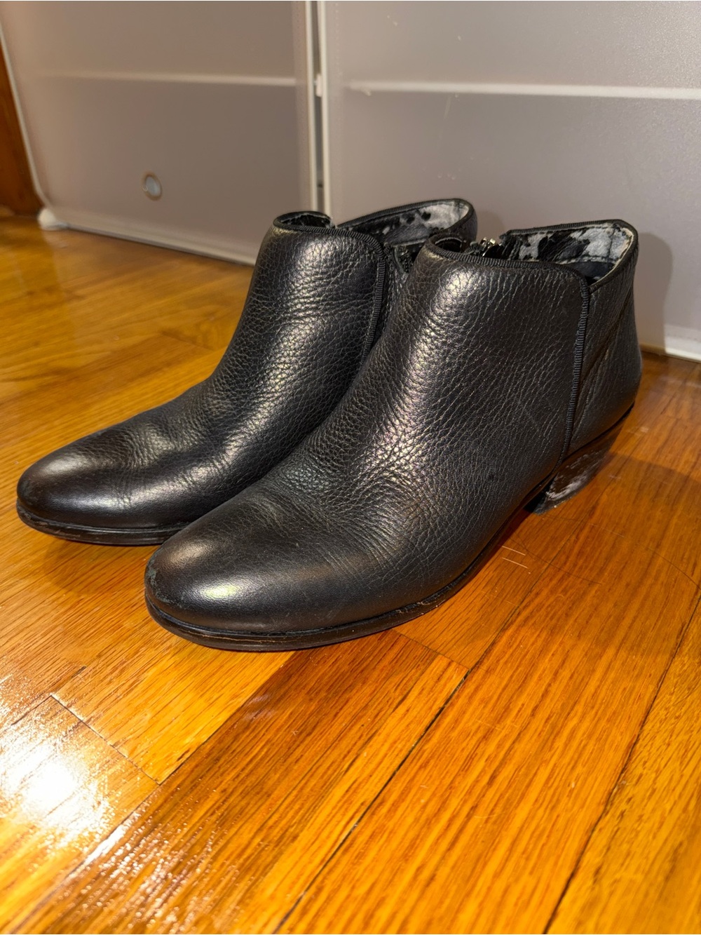 Sam Edelman Black Leather Ankle Boots Booties Size 6